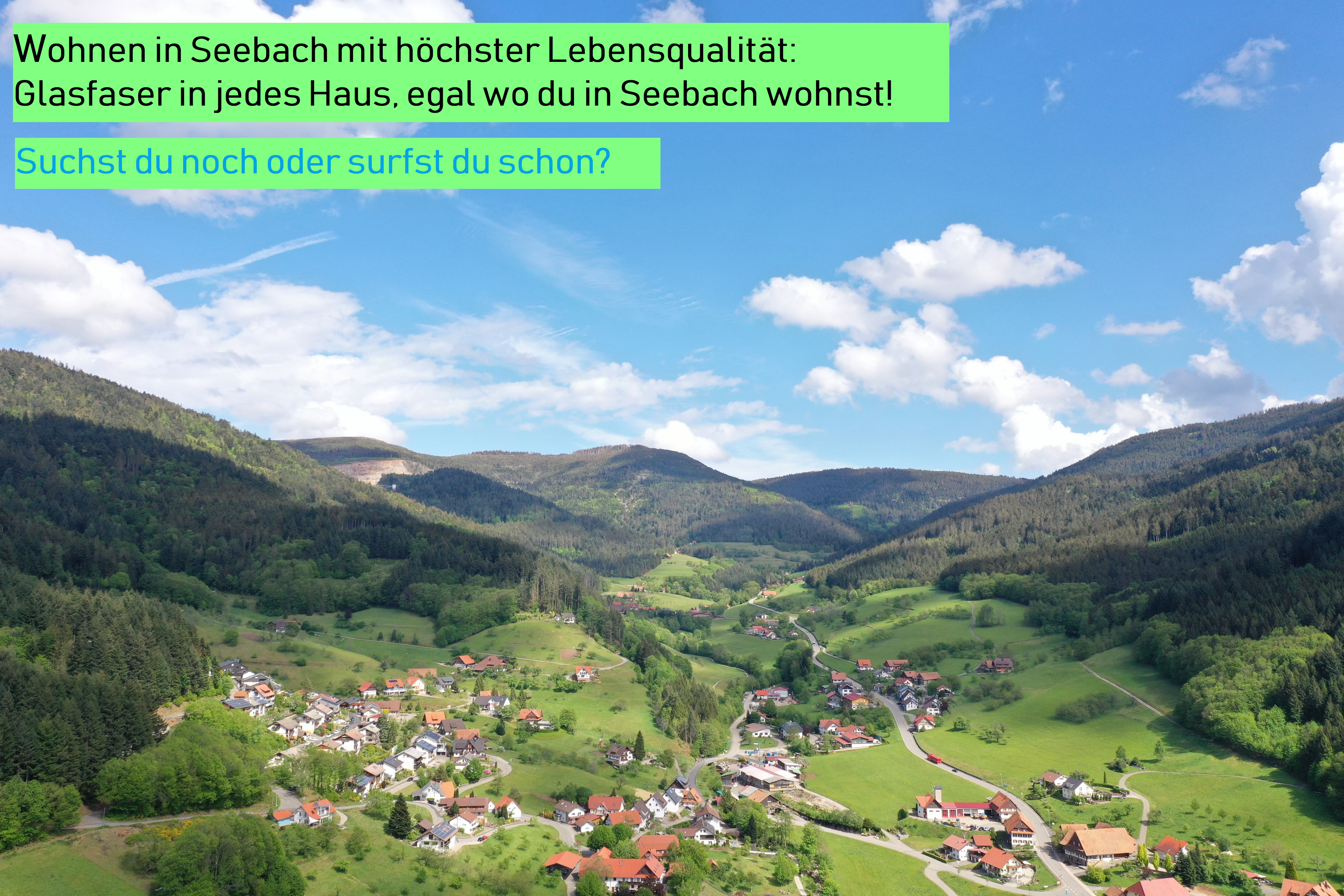                                                     Wohnen in Seebach mit höchster Lebensqualität: Glasfaser in jedes Haus, egal wo du in Seebach wohnst! Suchst du noch oder surfst du schon?                                    